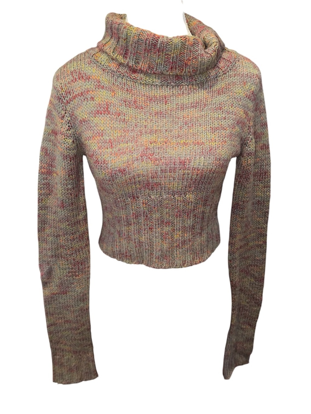 Vintage y2k rainbow knit cropped sweater
